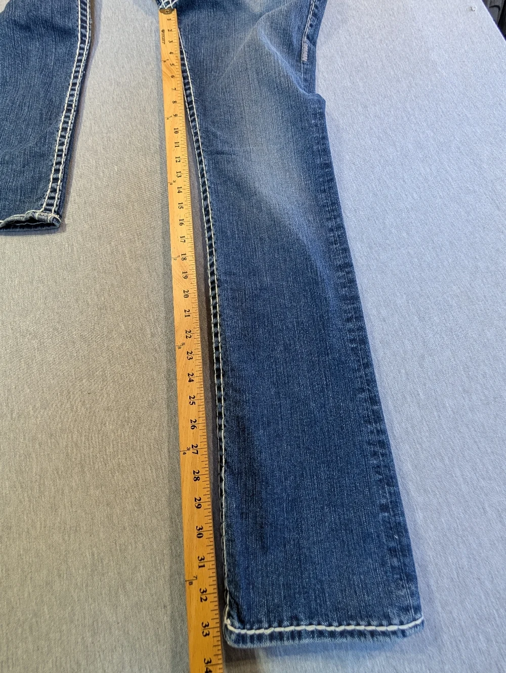 True Religion Billy Super T Jeans Women's 30 Blue Embroidered - Picture 6 of 14